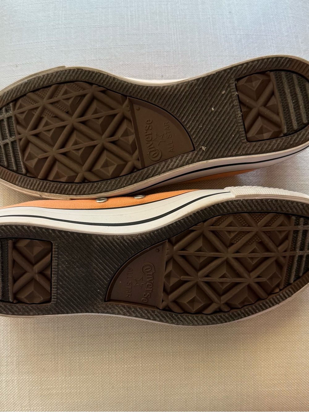 Converse Unisex Low Top Sneakers in Orange Canvas with White Accents - Picture 3 of 3